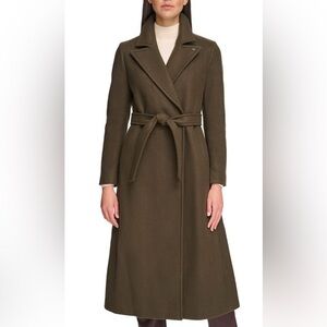 Calvin Klein olive green wool Coat